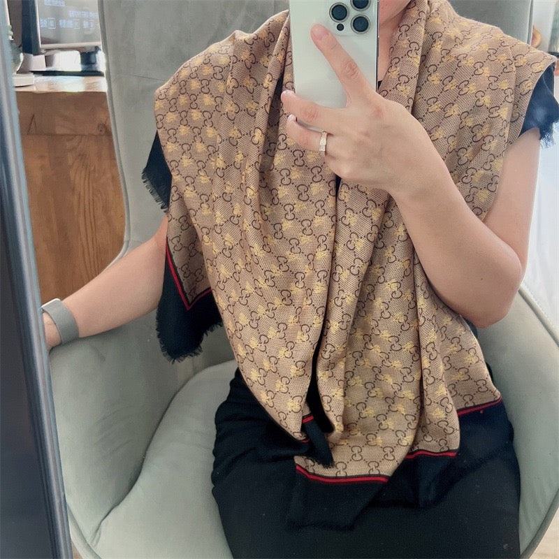 Gucci cashmere printed scarf