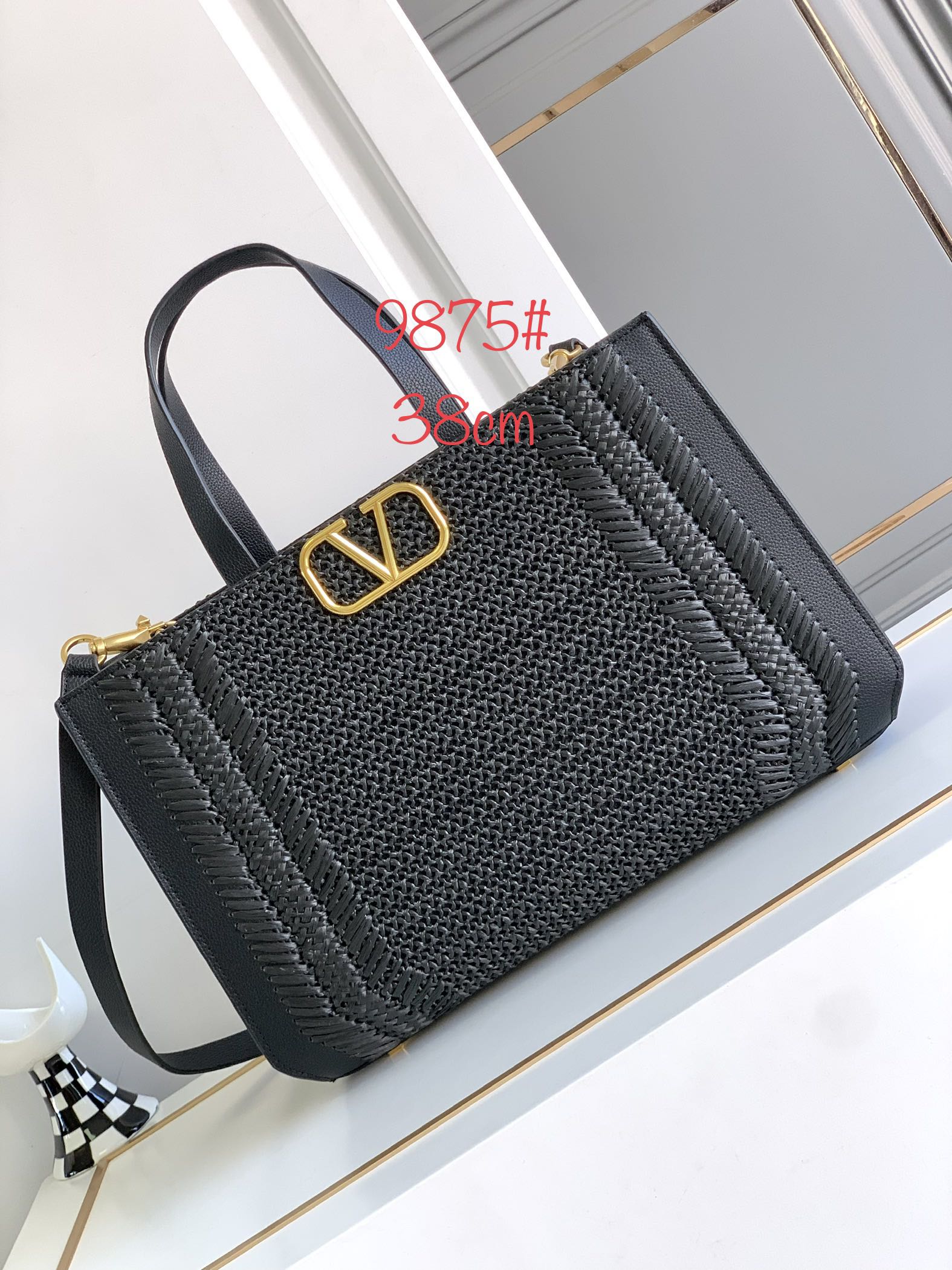 VAL* 24 new raffia woven tote bag