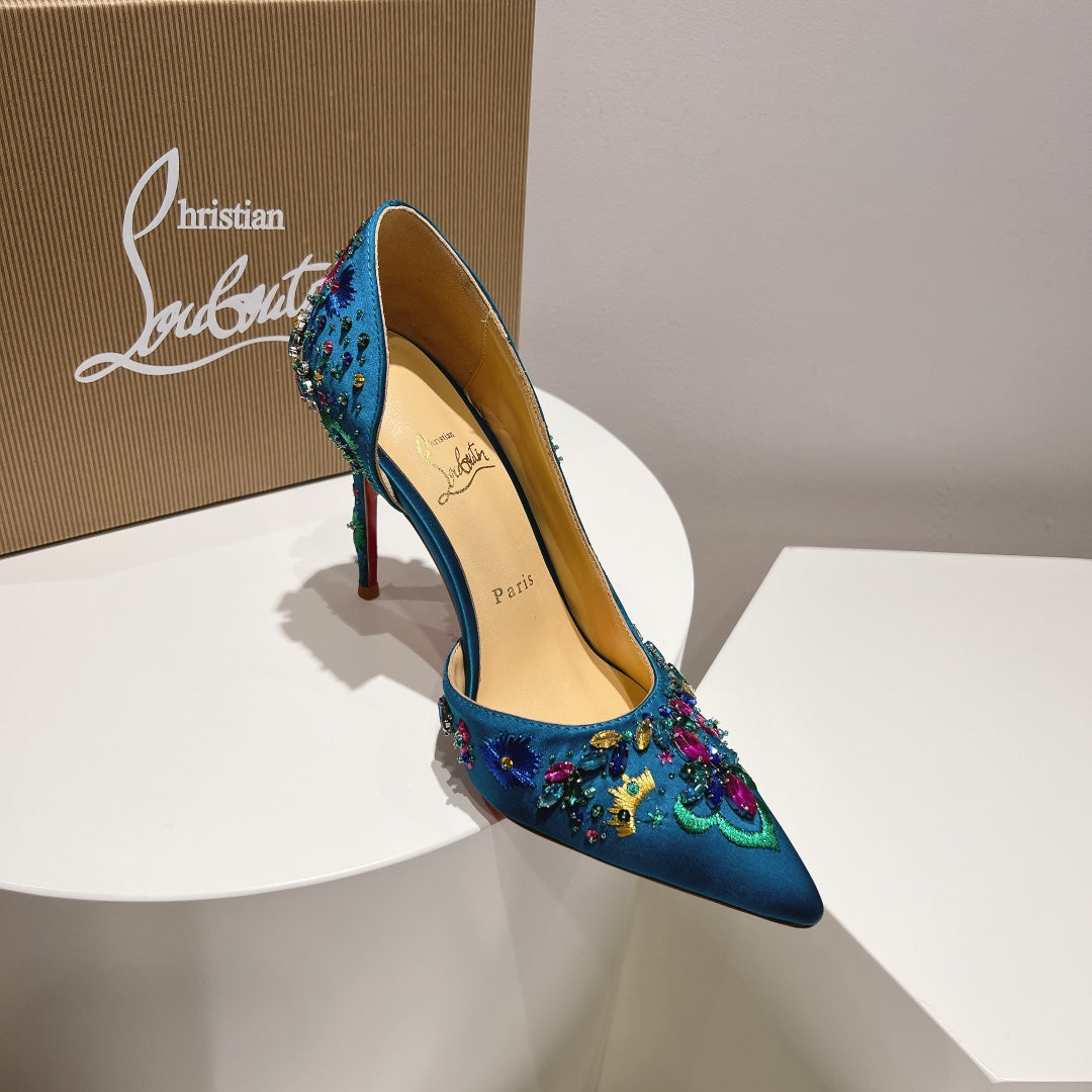 CL* 24 1:1 VIPembroidered high heels