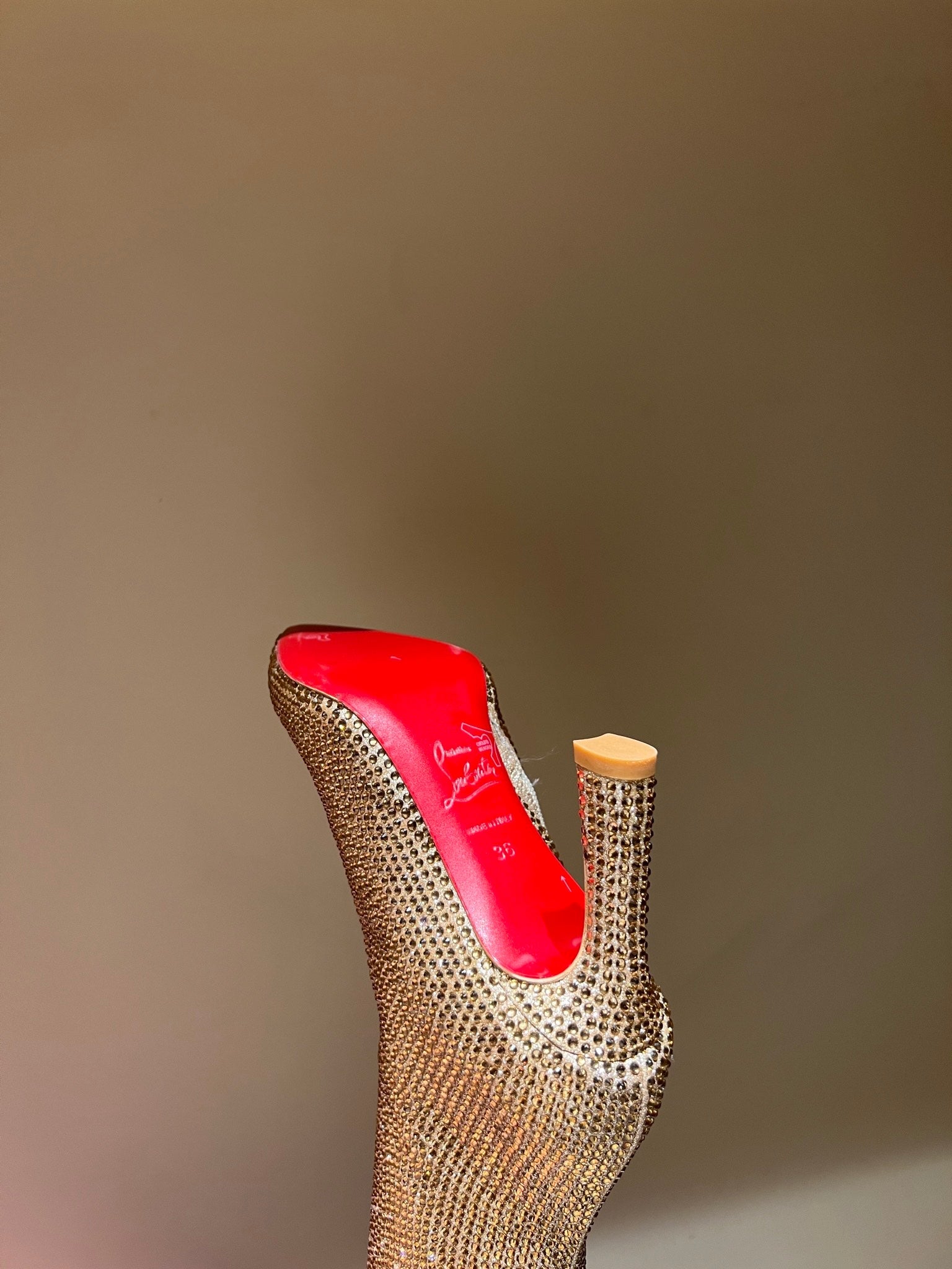 CL 23  1:1 VIP full diamond zipper high heel boots