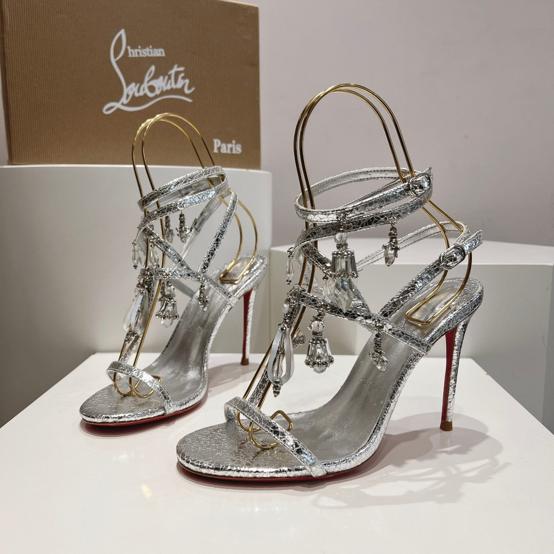 CL*24 new crystal jewelry tassel high heels 1:1 VIP