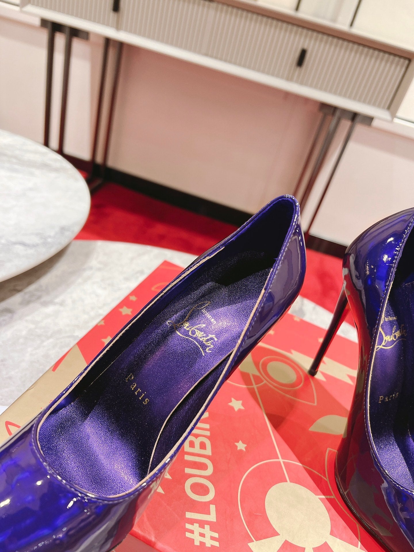 CL* 24 new electric purple shiny high heels 1:1 VIP