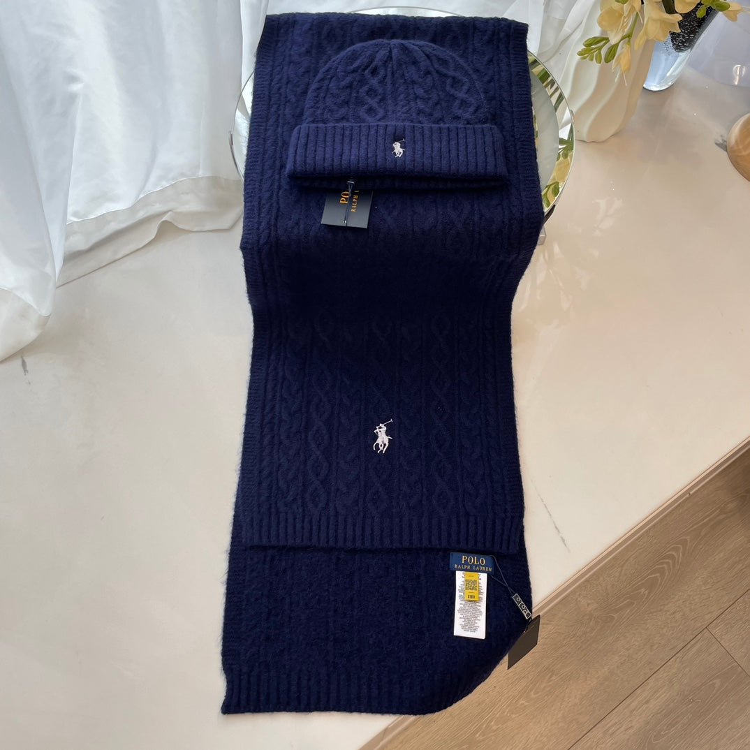 POLO scarf hat knitted set