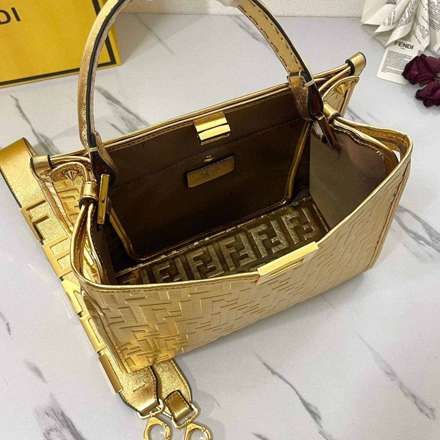 FEN* 25SS Embossed Beach Bag