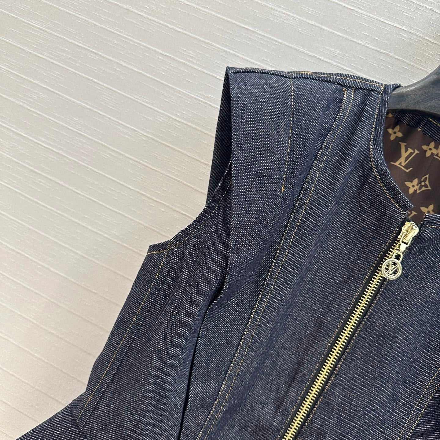 Louis Vuitton Ruffled Denim Vest Jacket