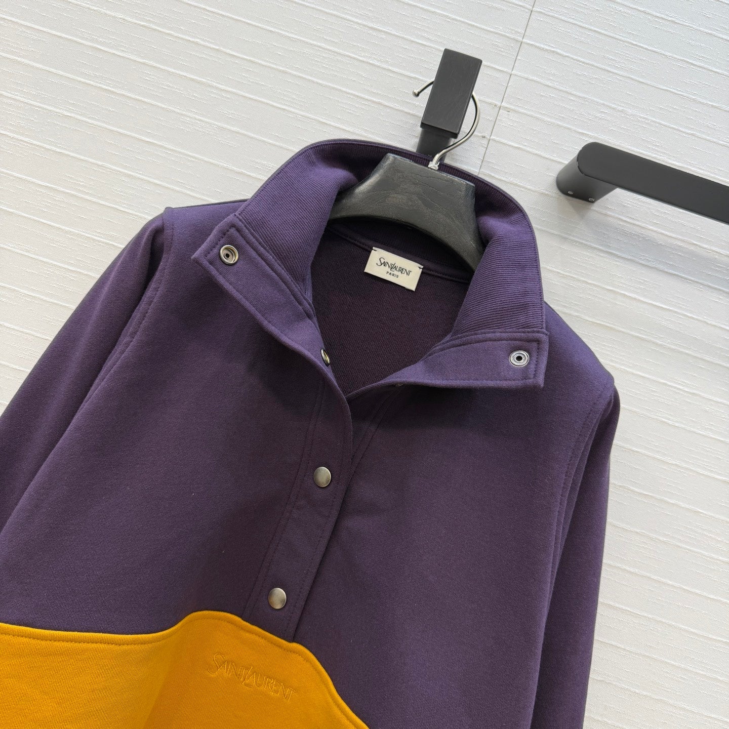 YSL 26 Color-block Turtleneck Sweatshirt