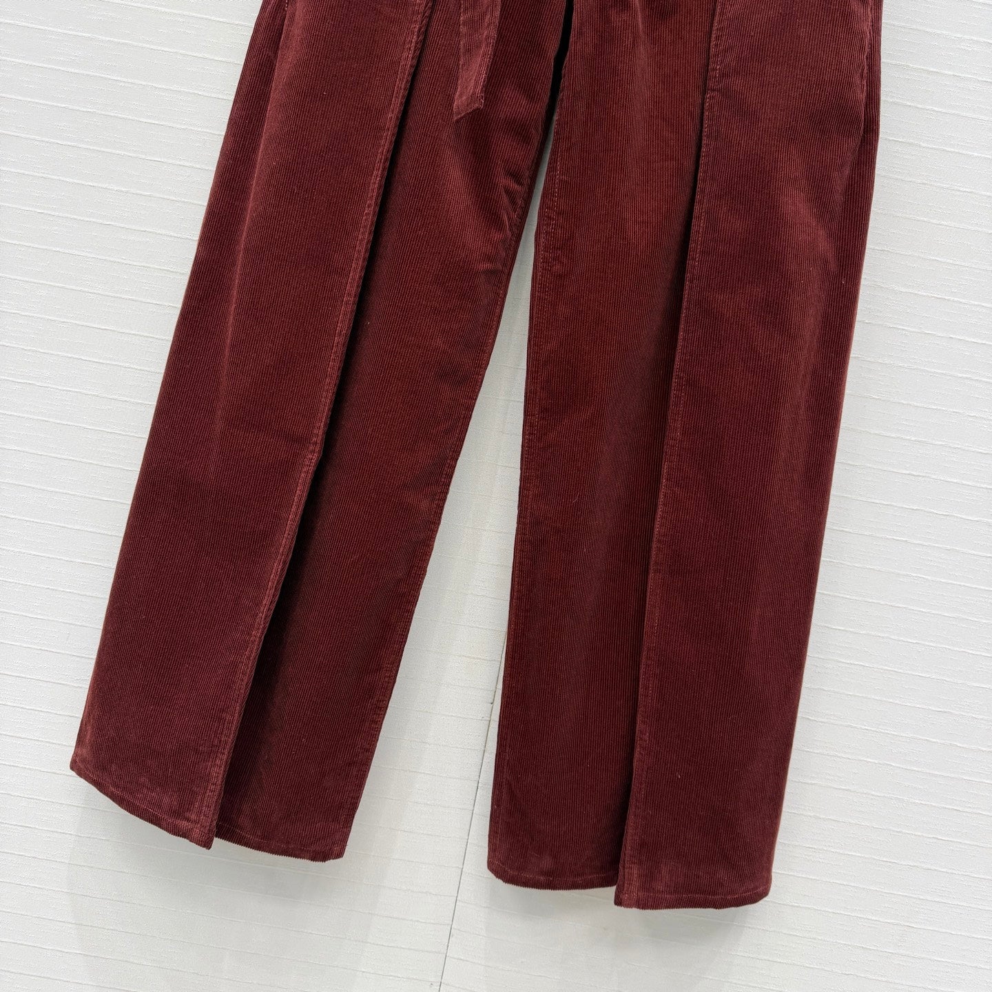 Loewe 26SS wide-leg pleated corduroy long trousers