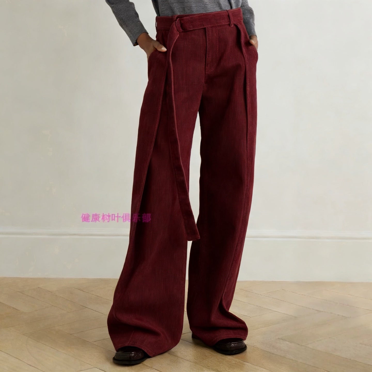 Loewe 26SS wide-leg pleated corduroy long trousers