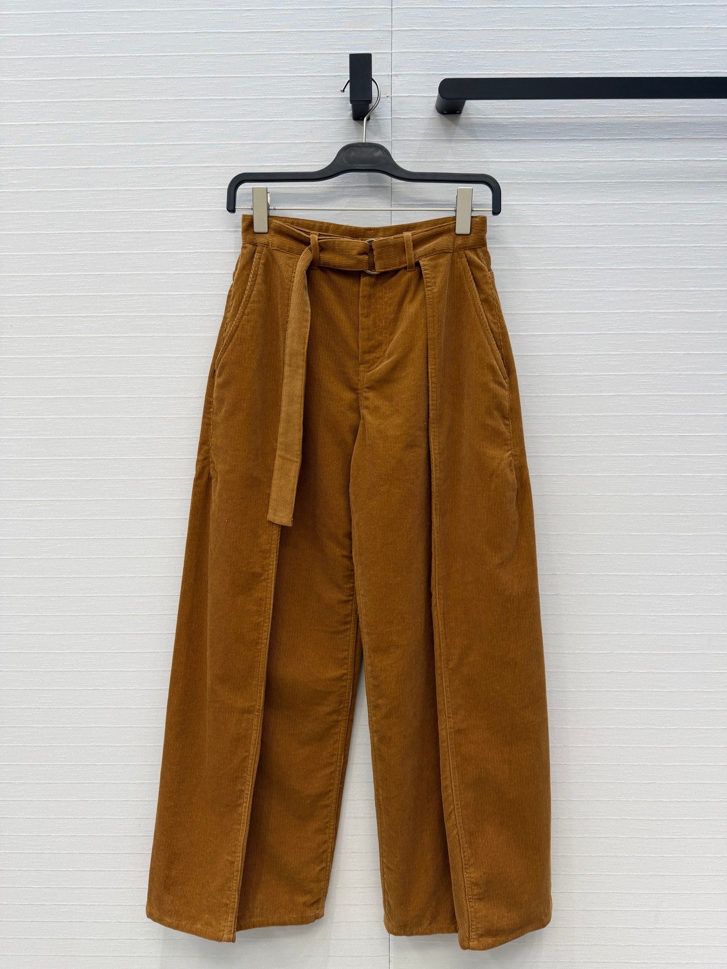 Loewe 26SS wide-leg pleated corduroy long trousers