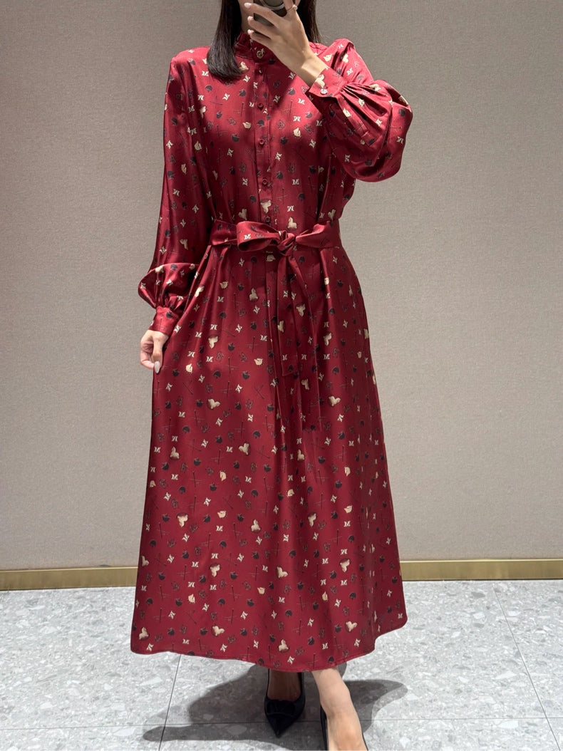 Max Mara 26SS printed silk dress