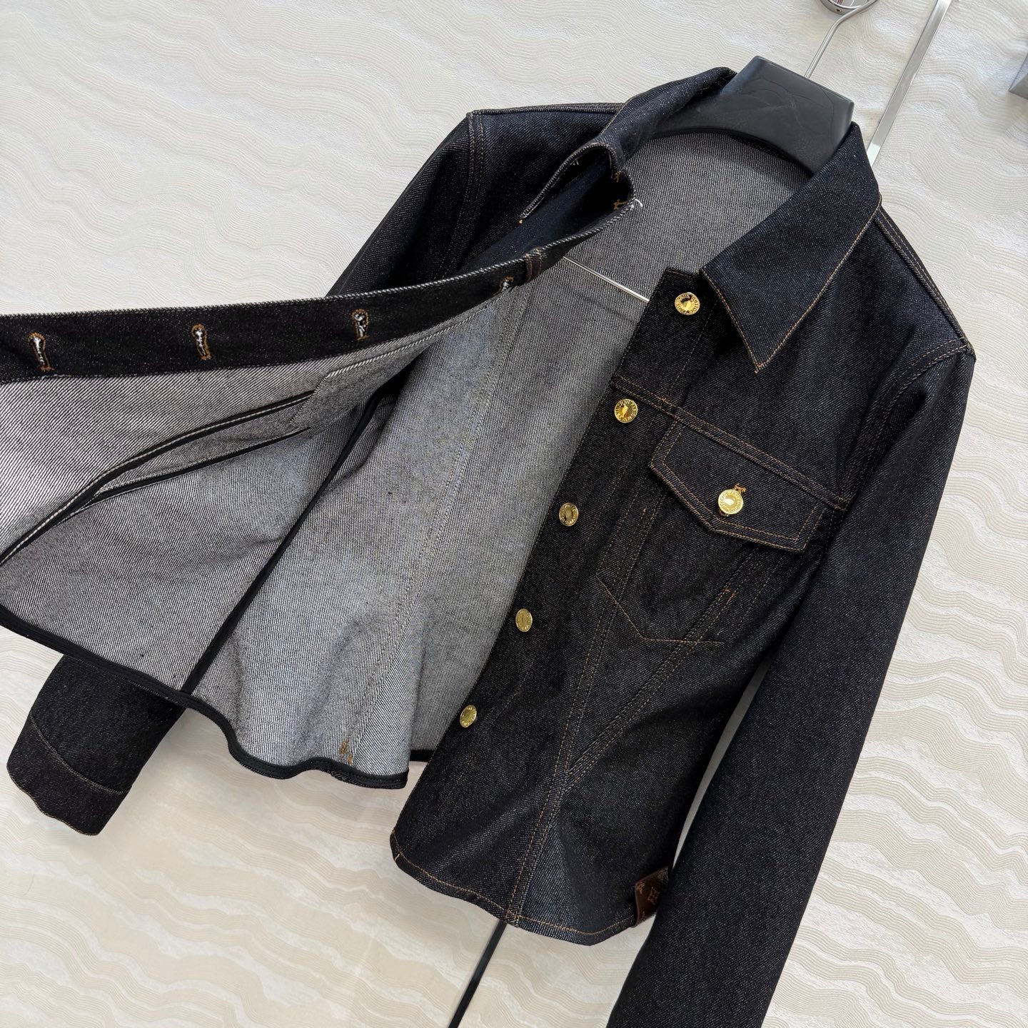 LV 26SS Denim Jacket/High-Waisted Straight-Leg Pants