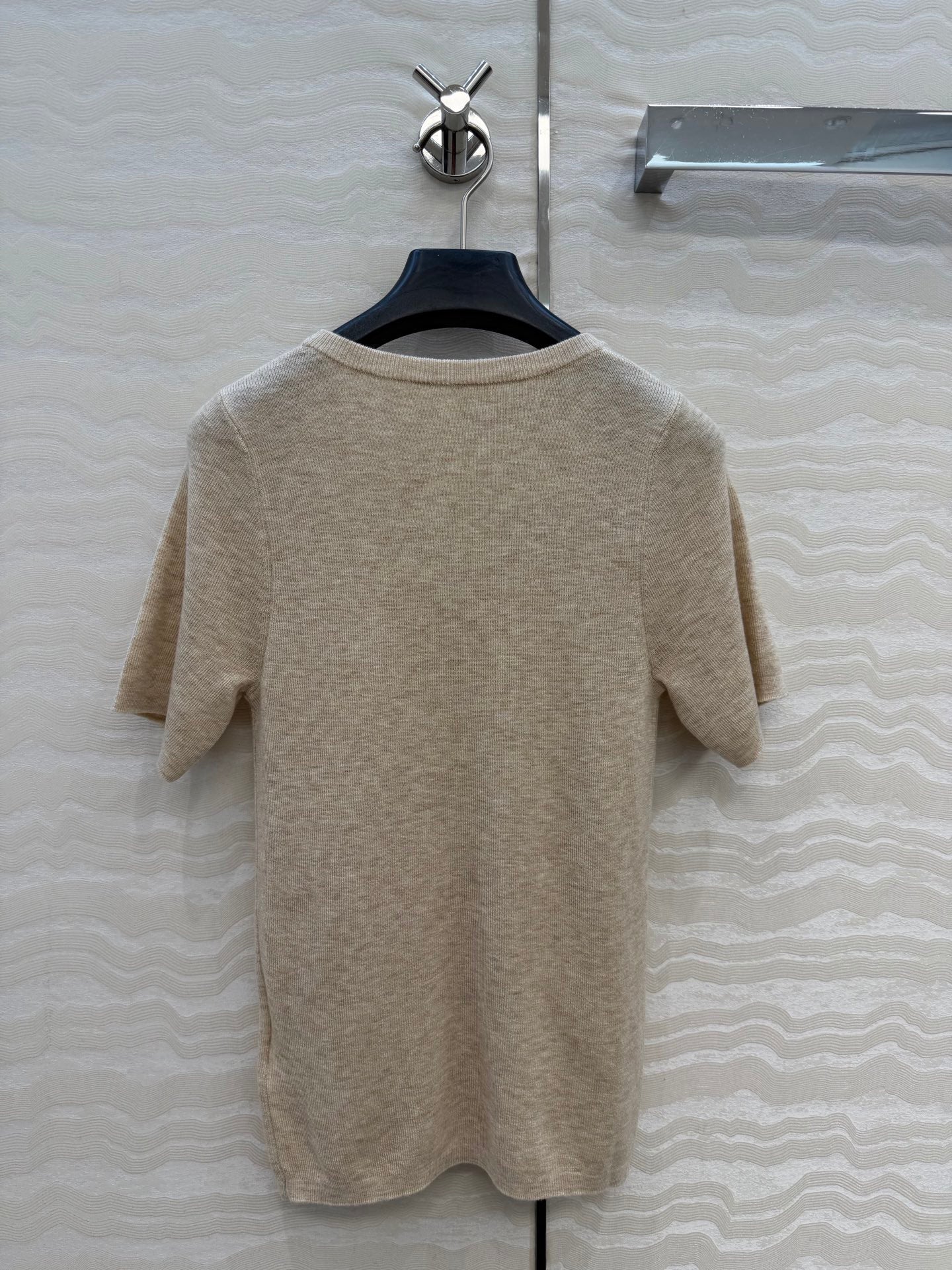 MIU V-neck fitted knitted top