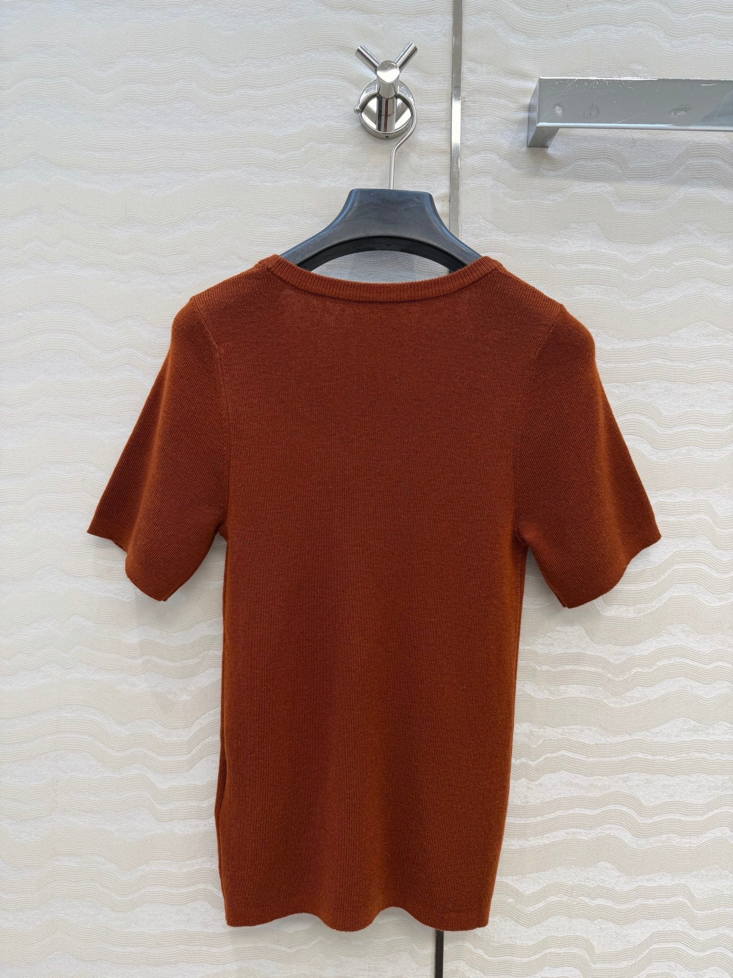 MIU V-neck fitted knitted top