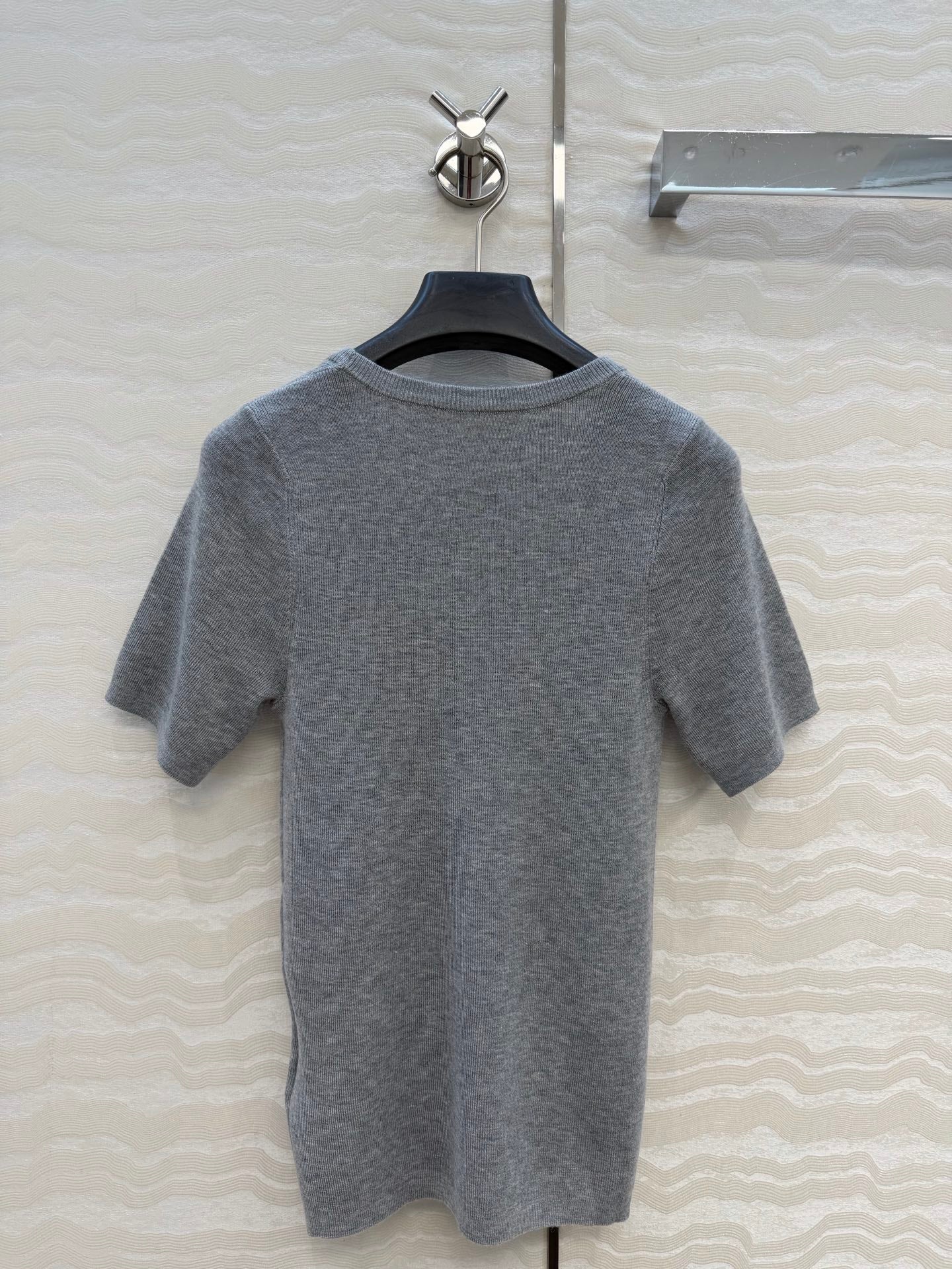 MIU V-neck fitted knitted top