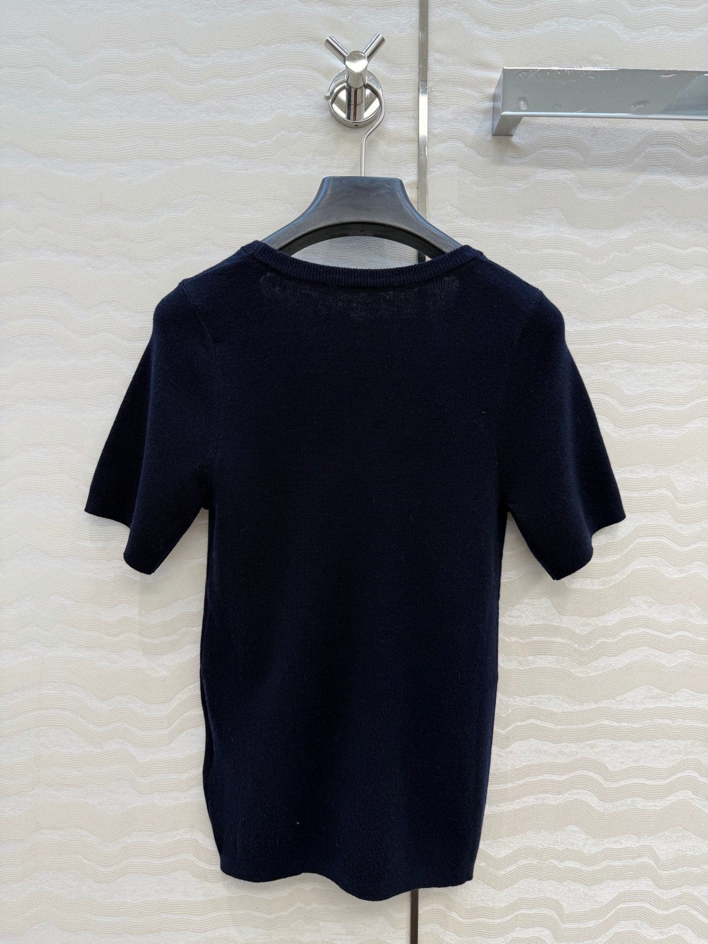 MIU V-neck fitted knitted top