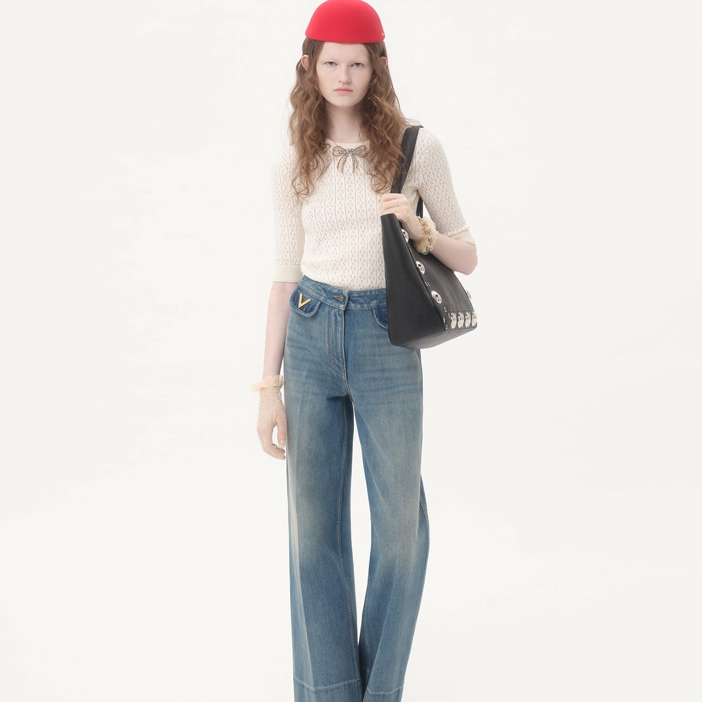Valentino 26S Openwork Knit Top