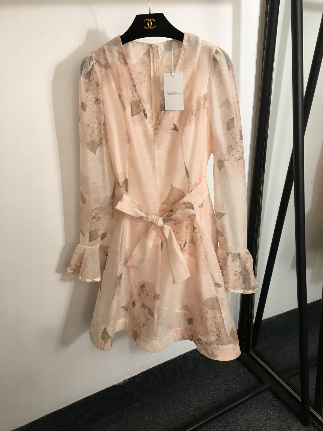 Retro Floral Print V-Neck Dress