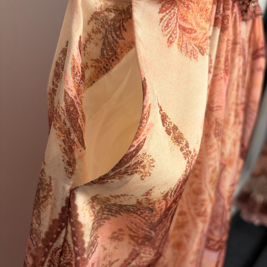 2026SS Vintage-Print Top + High-Waisted Skirt