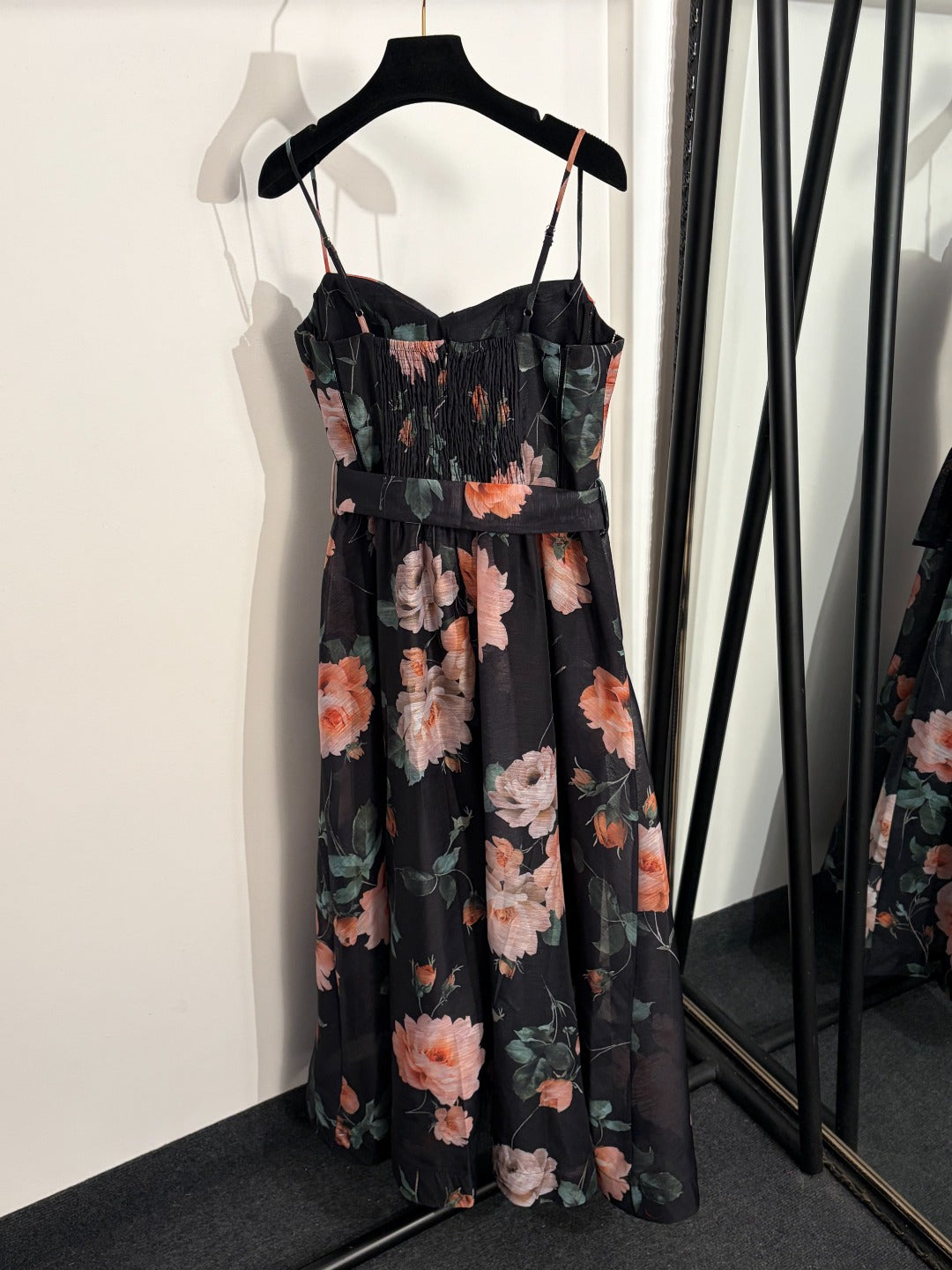 2026SS Floral Print, Tie-Waist, Strapless Cami Dress