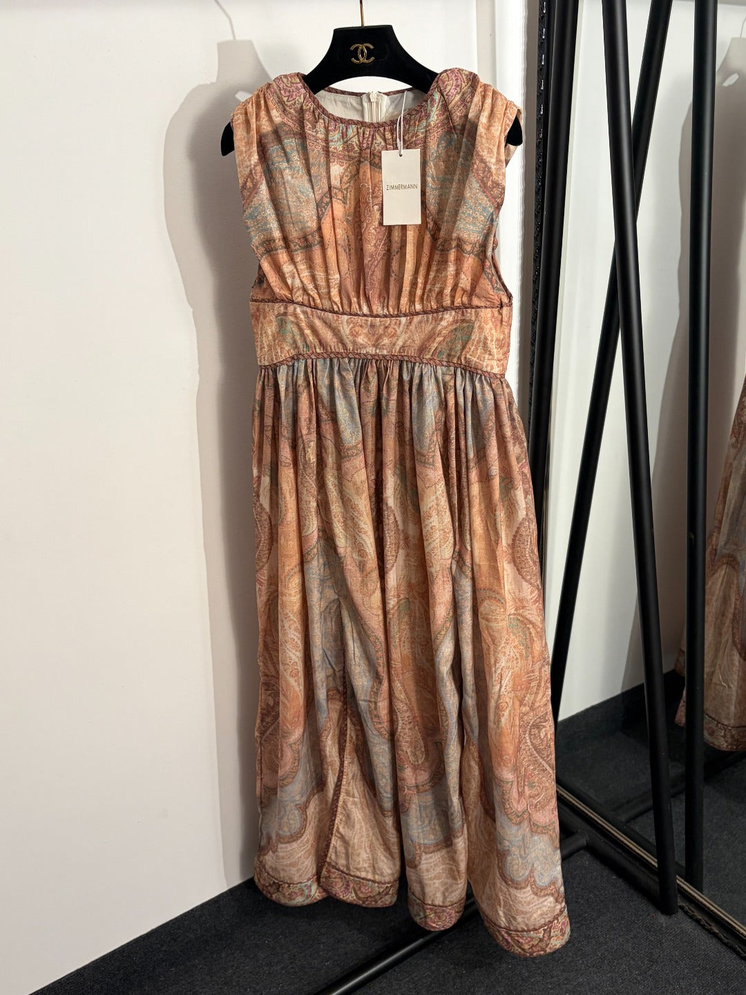 2026SS Vintage-Print, Waist-Cinching, Sleeveless Tank Dress