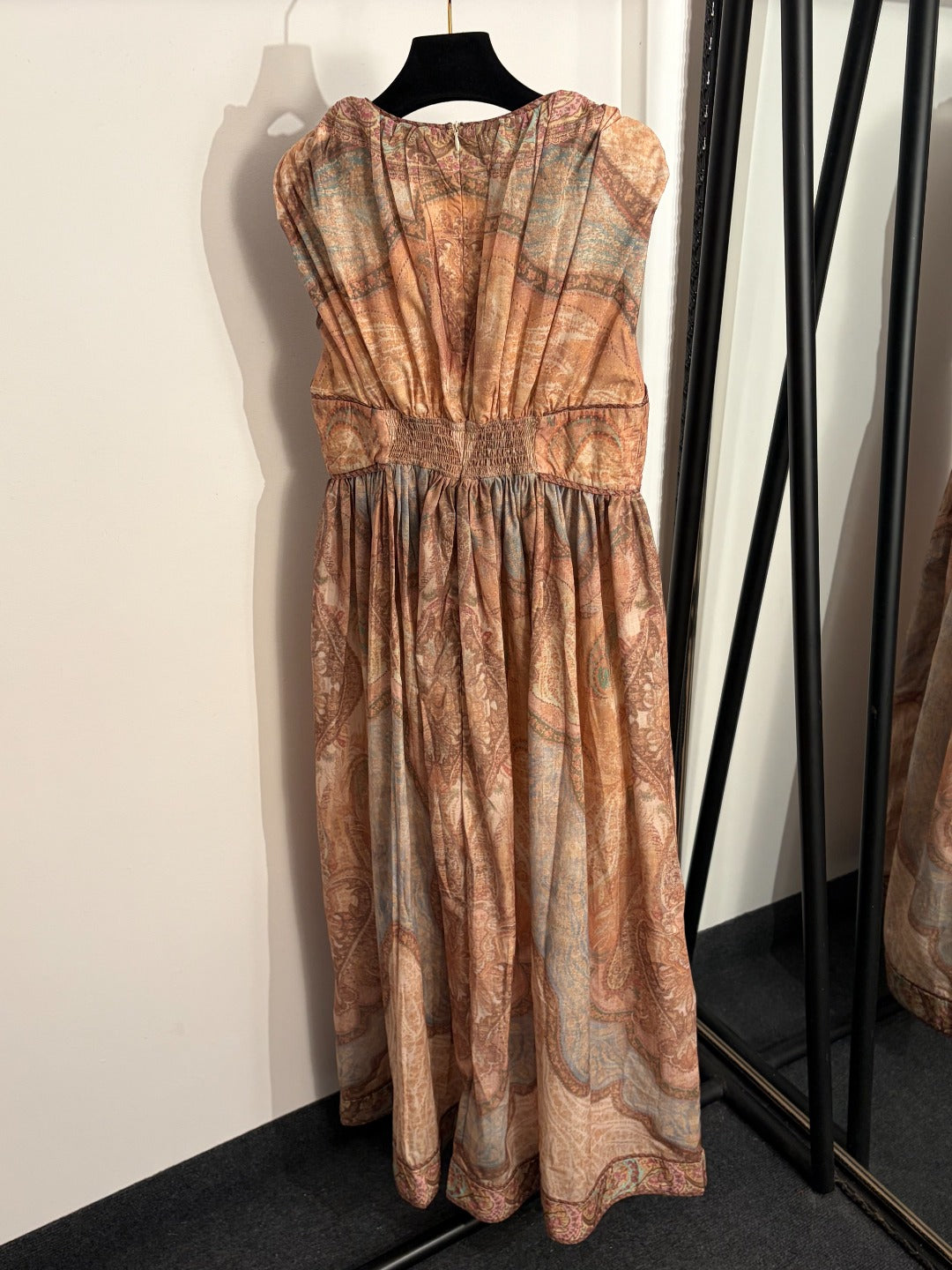 2026SS Vintage-Print, Waist-Cinching, Sleeveless Tank Dress