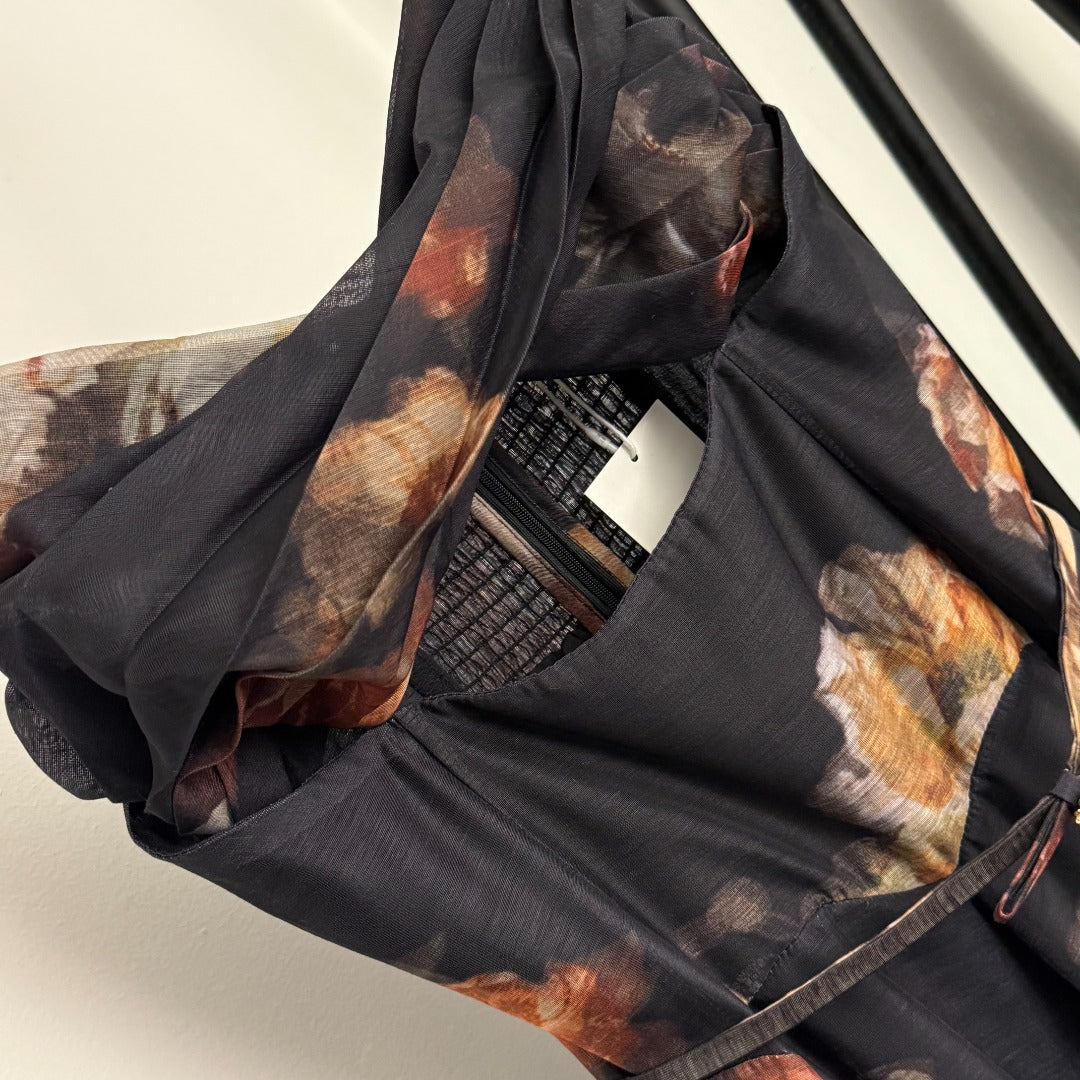 Floral-Print Cami Dress with Bow-Tie Waist