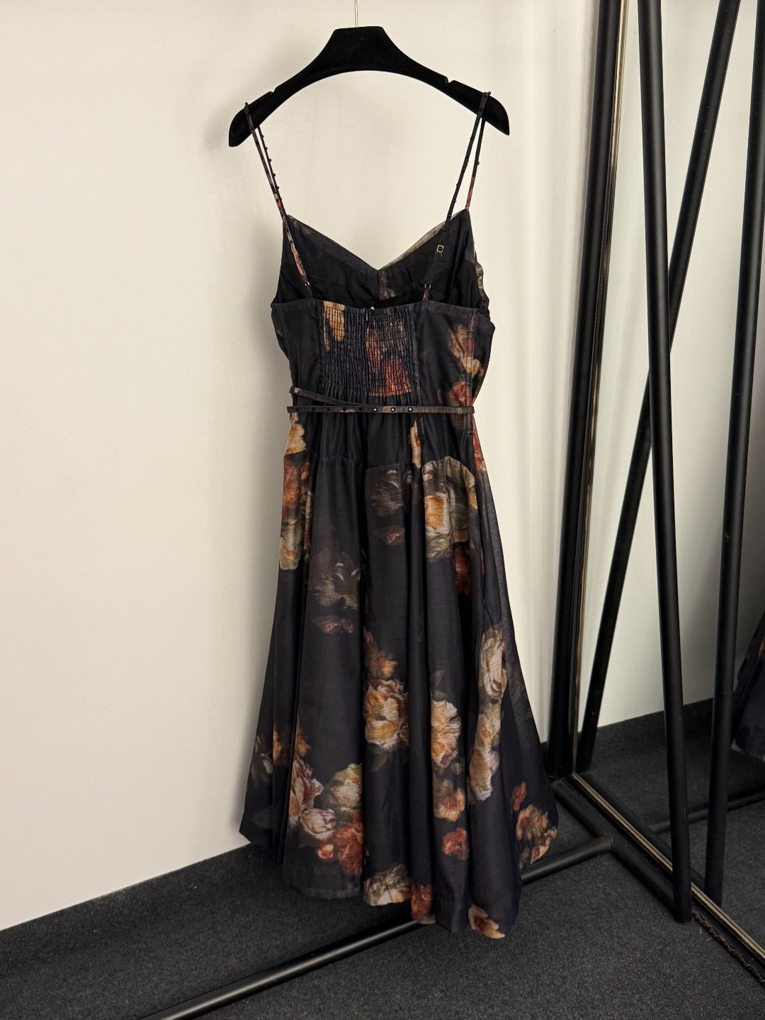 Floral-Print Cami Dress with Bow-Tie Waist