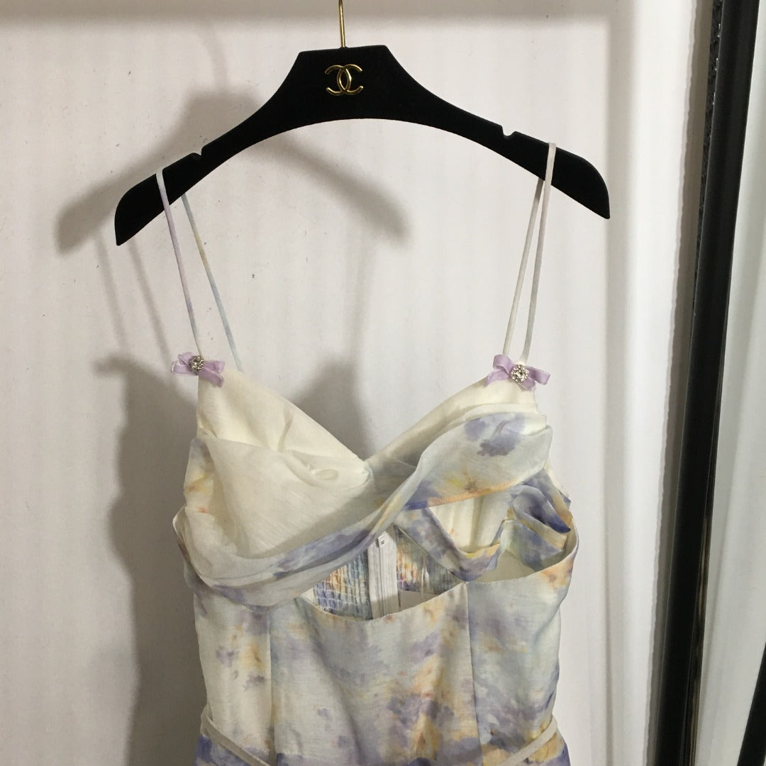 Floral Print Spaghetti Strap Dress