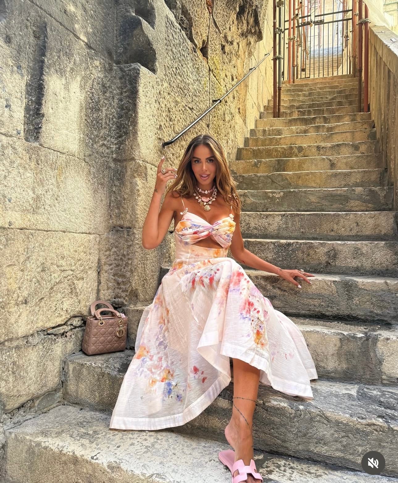 Floral Print Spaghetti Strap Dress