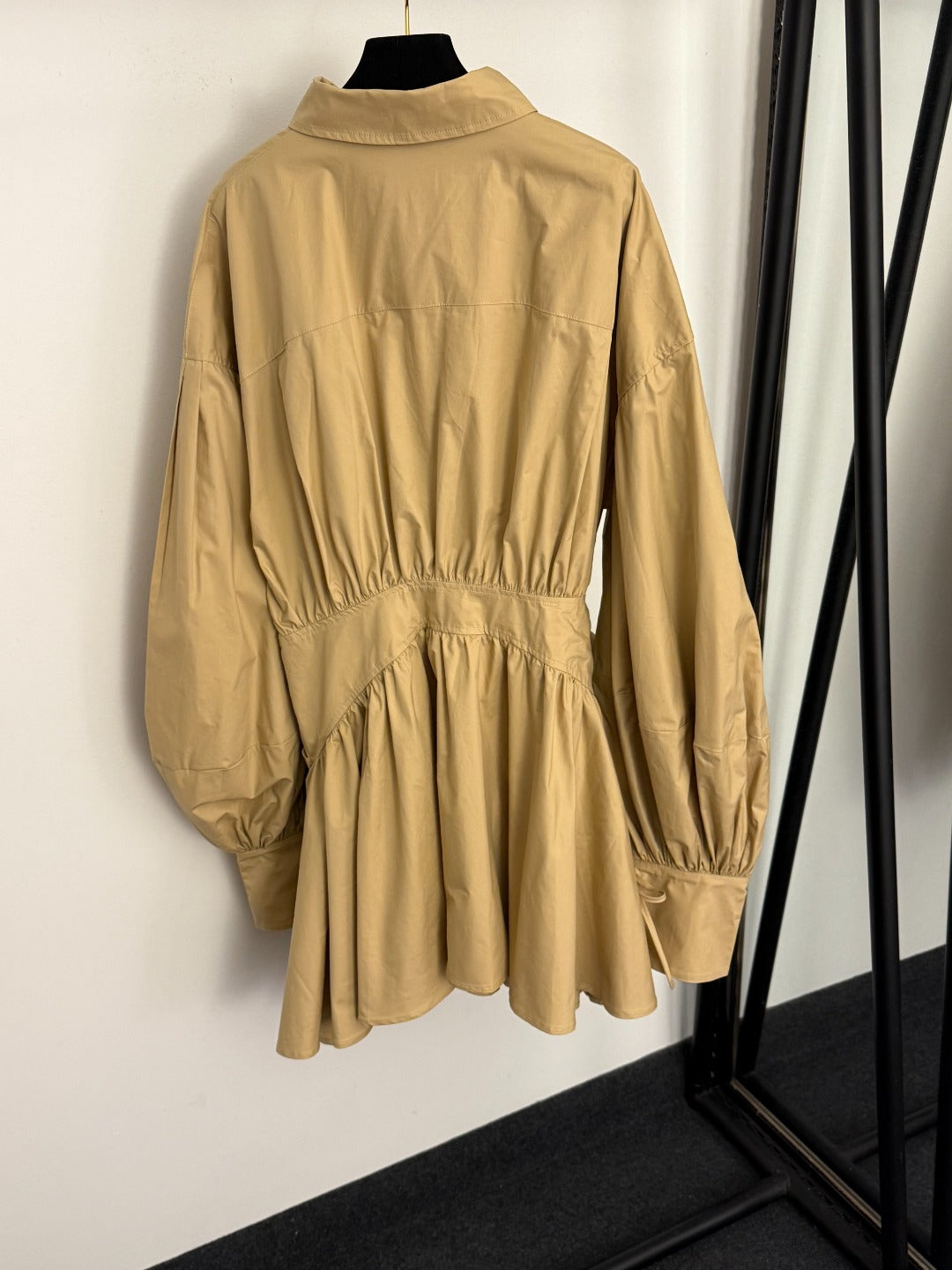 Irregular Button, Bow-Tie Waist Dress