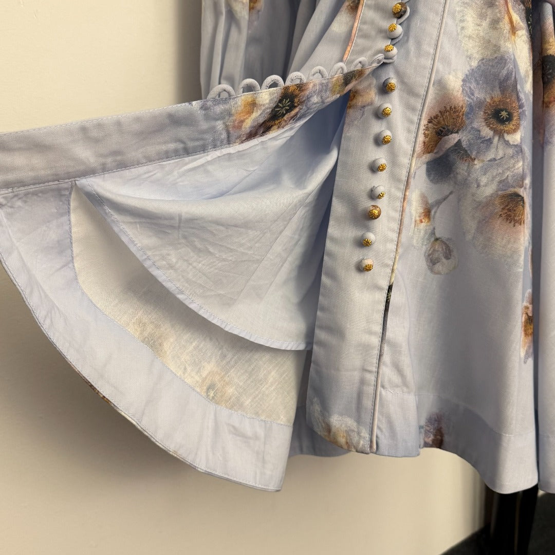 Pastoral Floral Print Tie-Waist Dress