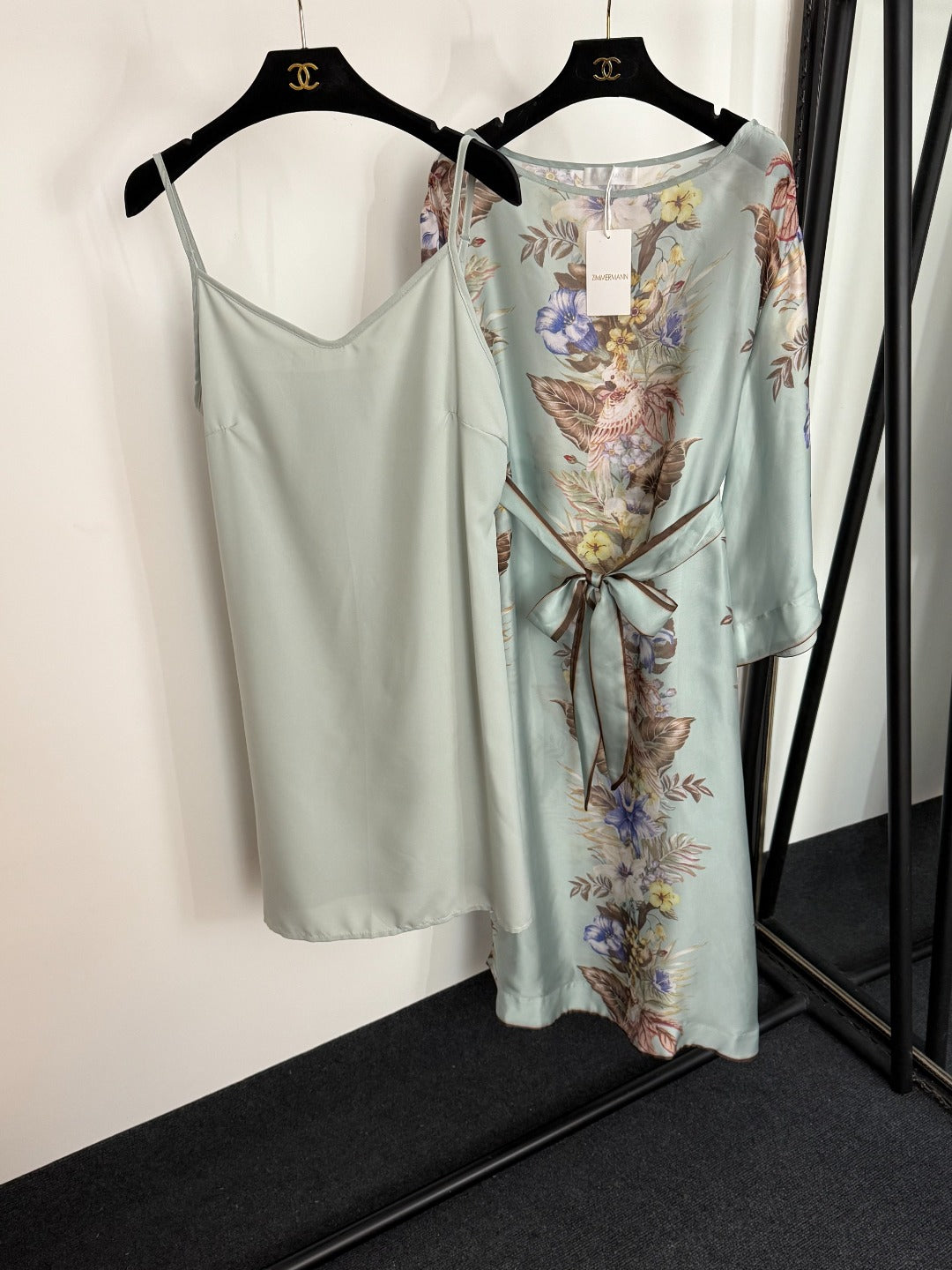 Retro Colorful Floral Print Tie-Waist Dress