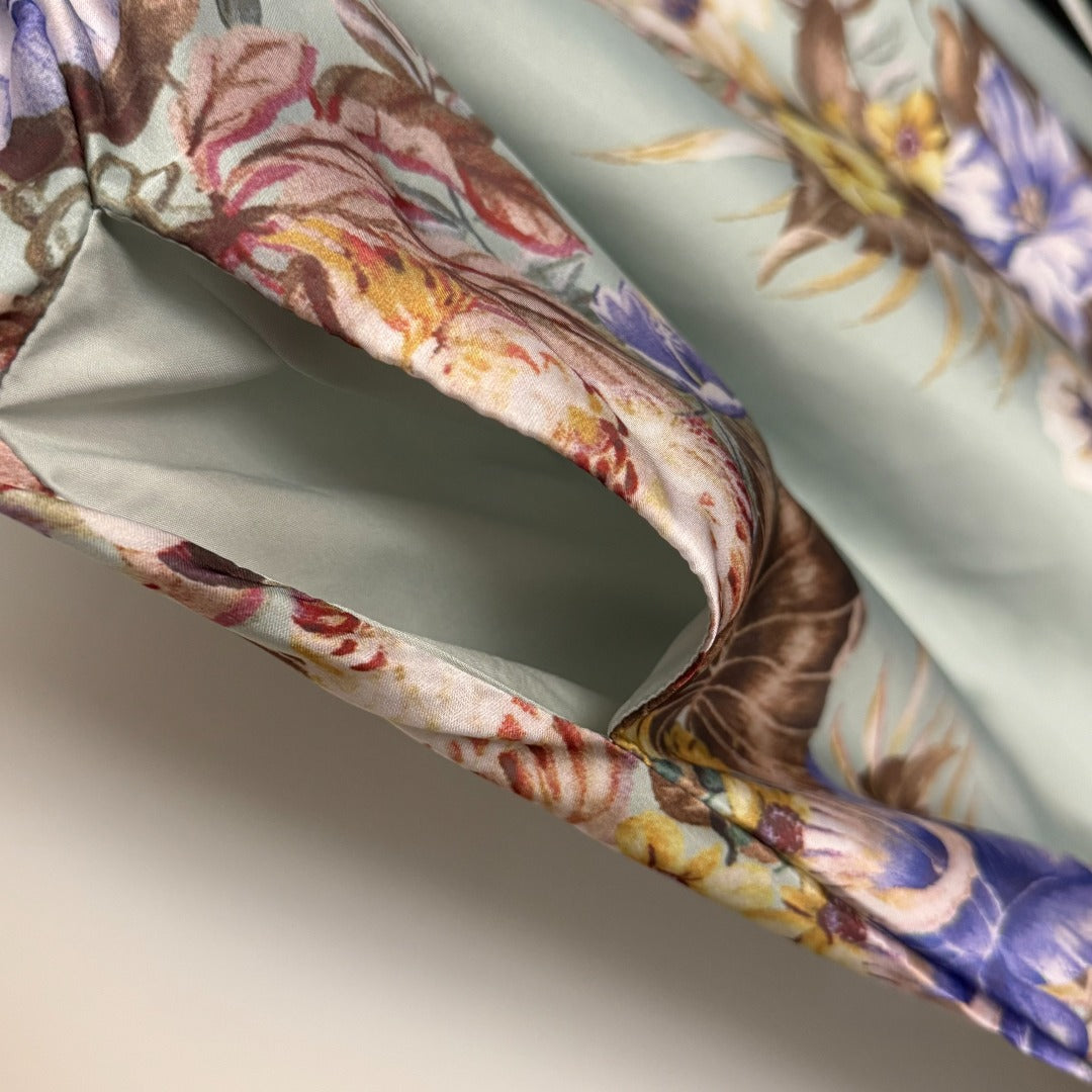Retro Colorful Floral Print Tie-Waist Dress