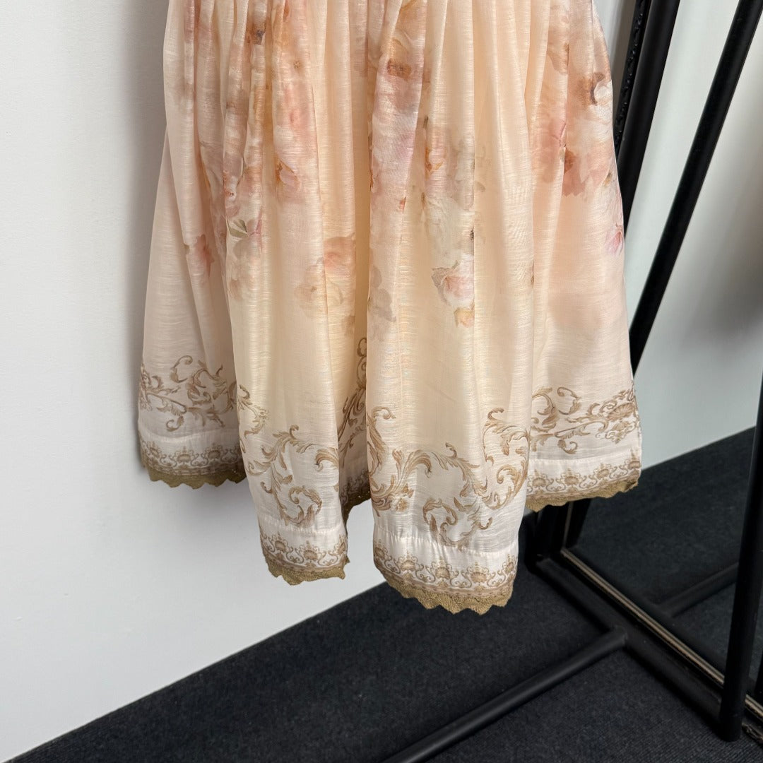 Elegant Floral-Print V-Neck Spaghetti-Strap Dress