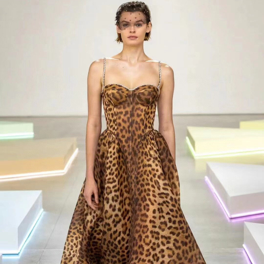 Heavily Embellished, Rhinestone-Trimmed Strapless Dress