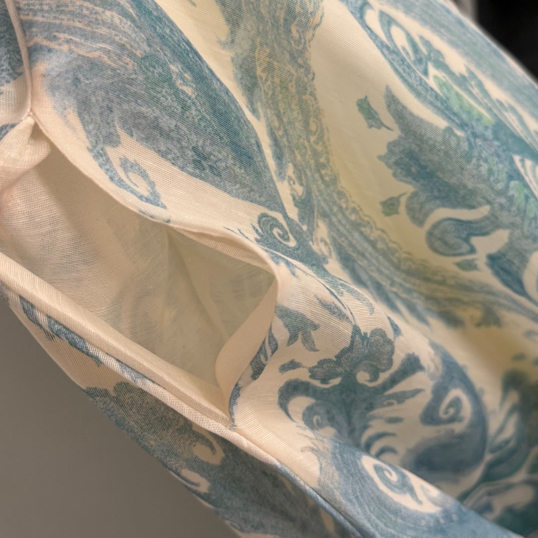 Retro-Print Strapless Fit-and-Flare Dress