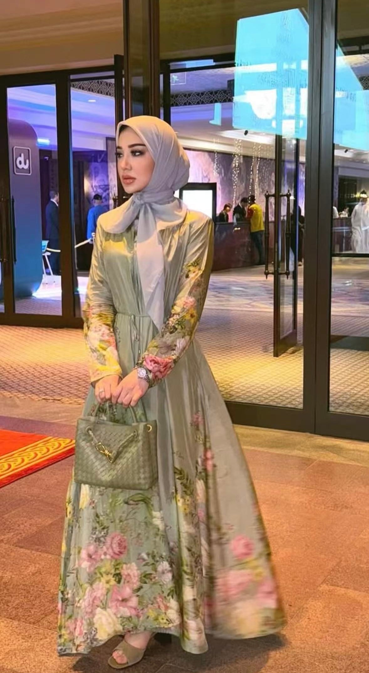 Long-Sleeve Dress with Tie Waist