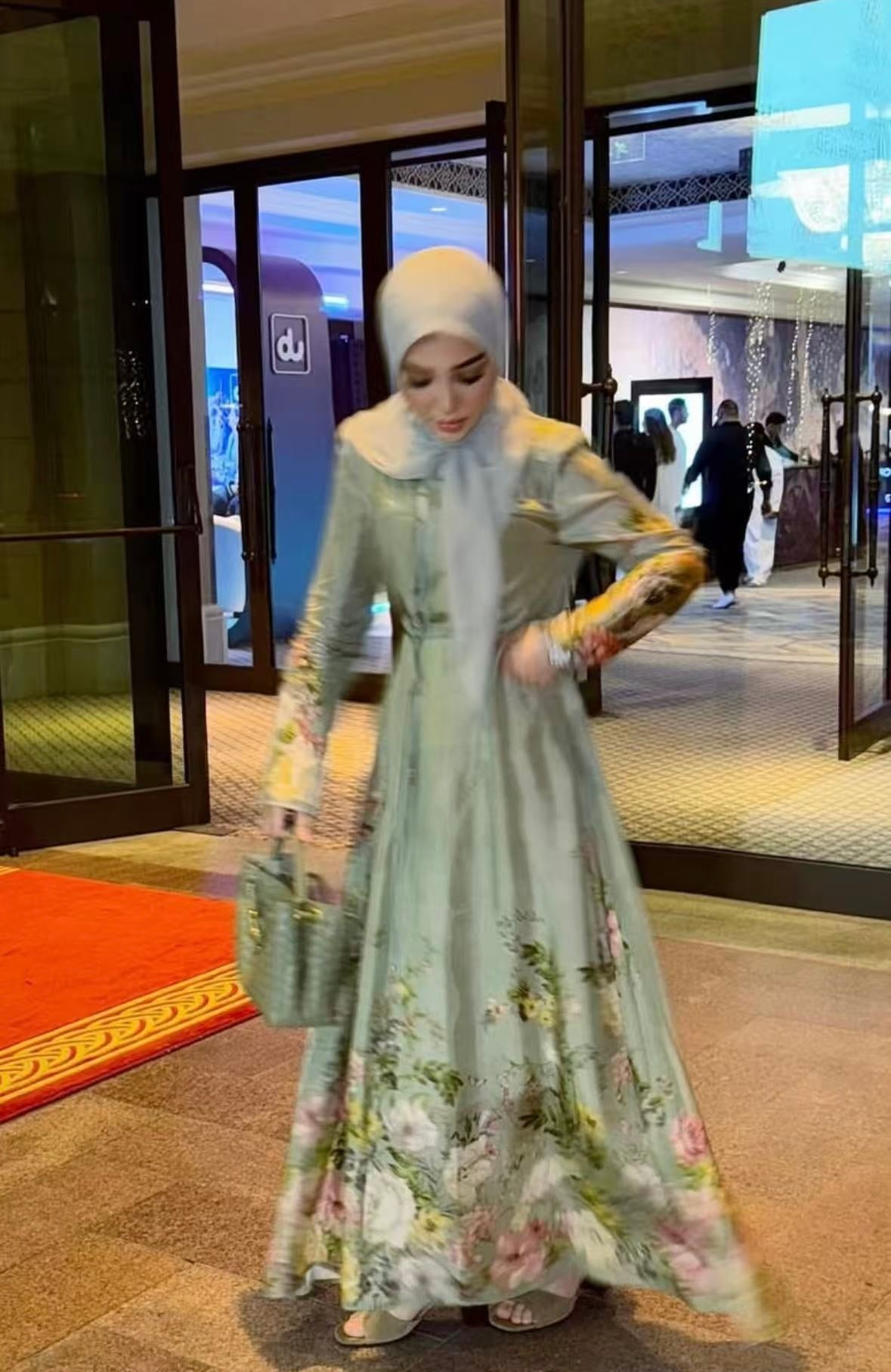 Long-Sleeve Dress with Tie Waist