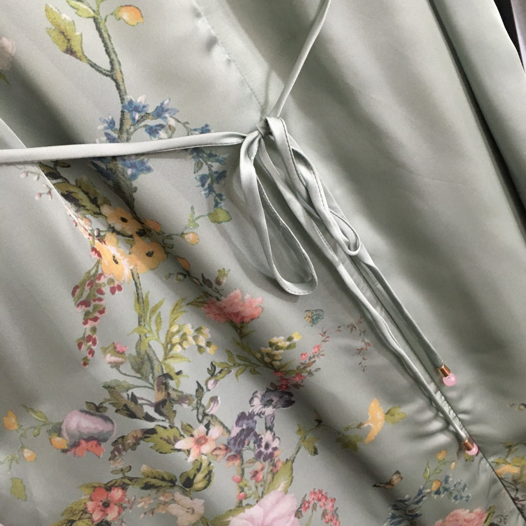 Long-Sleeve Dress with Tie Waist