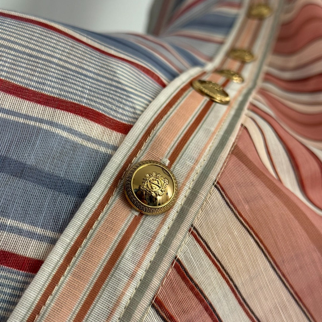Color-Block Striped Waist-Tie Dress / Maxi Dress