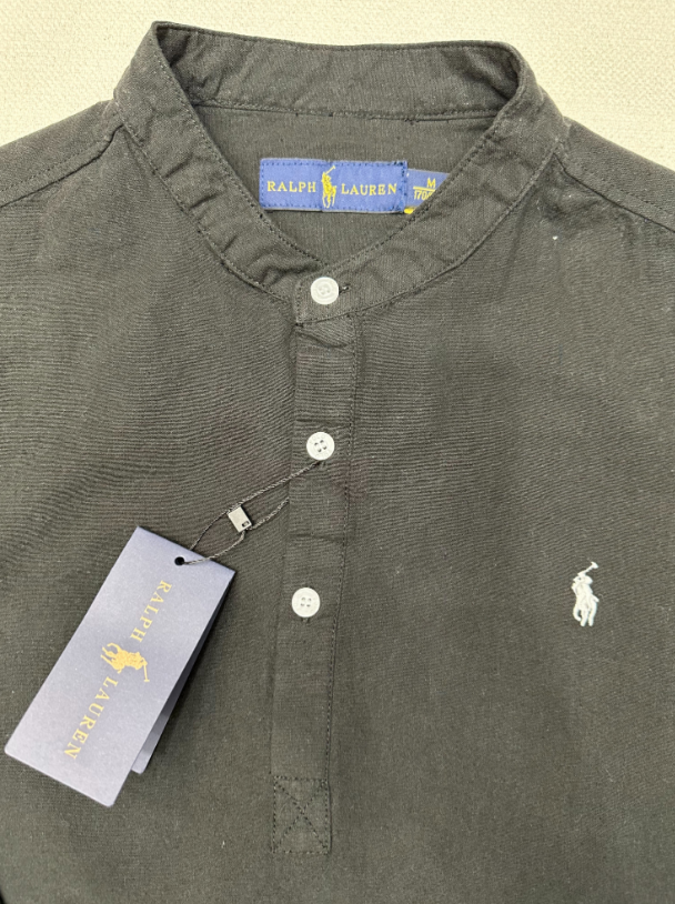 Ralph Laur* Stand Collar Linen Shirt