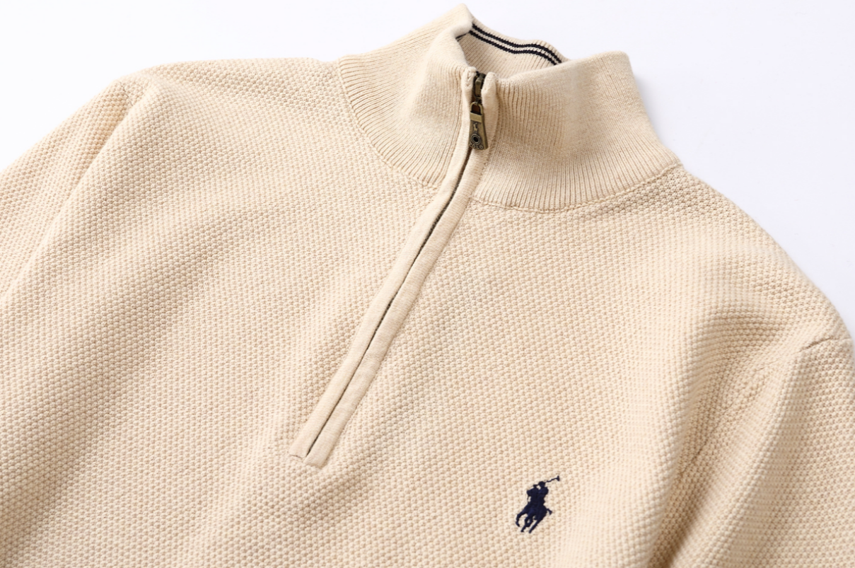 Ralph Laur* Quarter Zip Wool Sweater