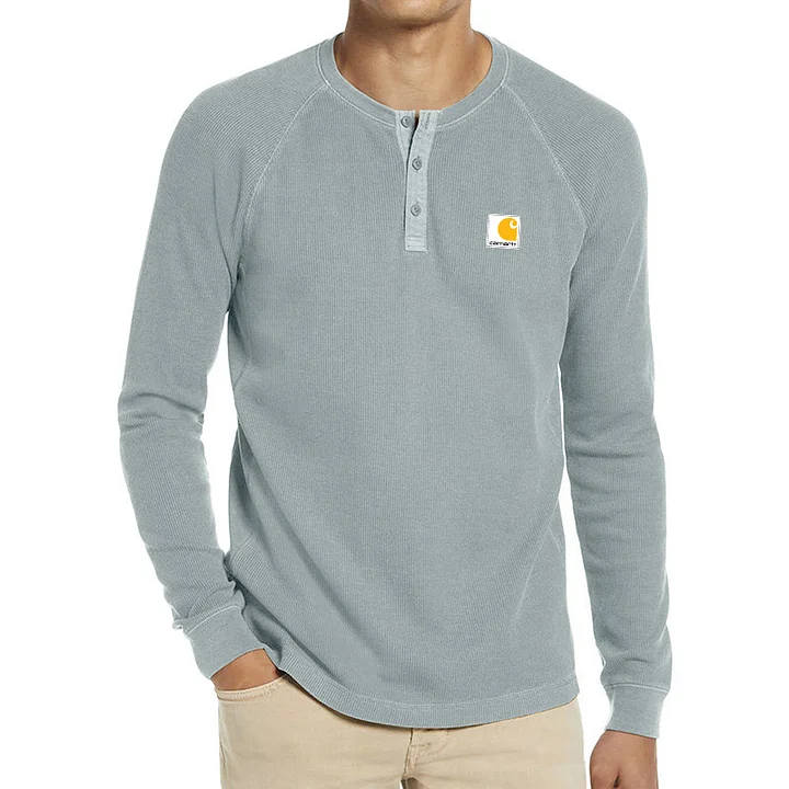 Men's Waffle Long Sleeve Casual T-Shirt