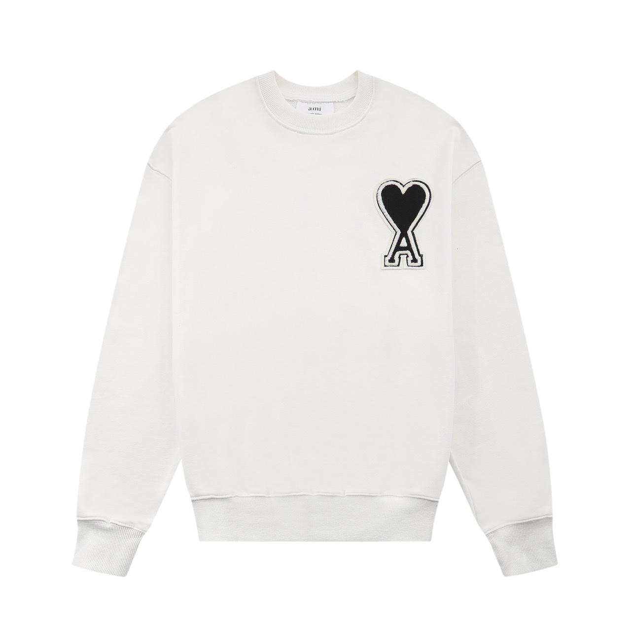 MA* Red Heart Solid Color Big Heart Round Neck Peach Heart Sweatshirt (9 Colors)