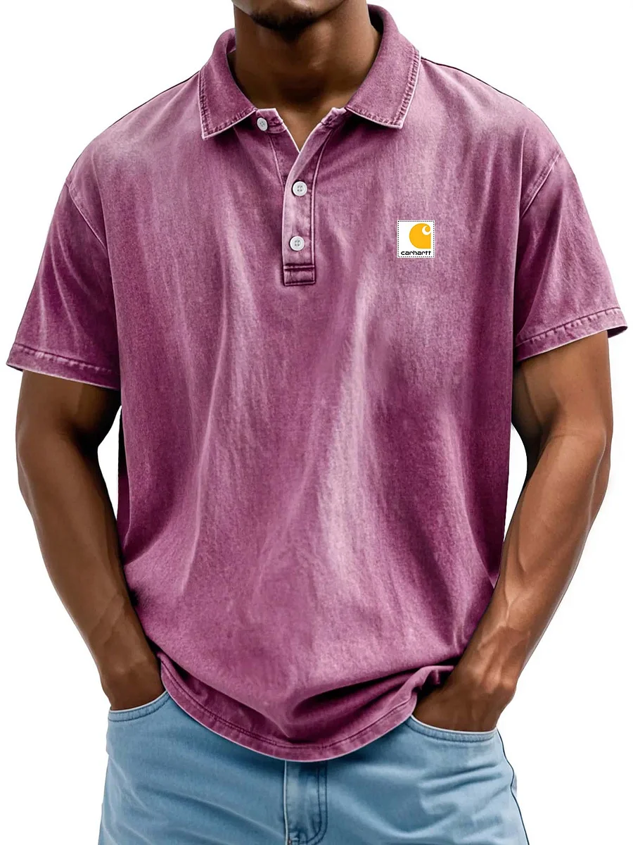 Men's Retro Casual Washed Distressed Cotton Lapel Shirt