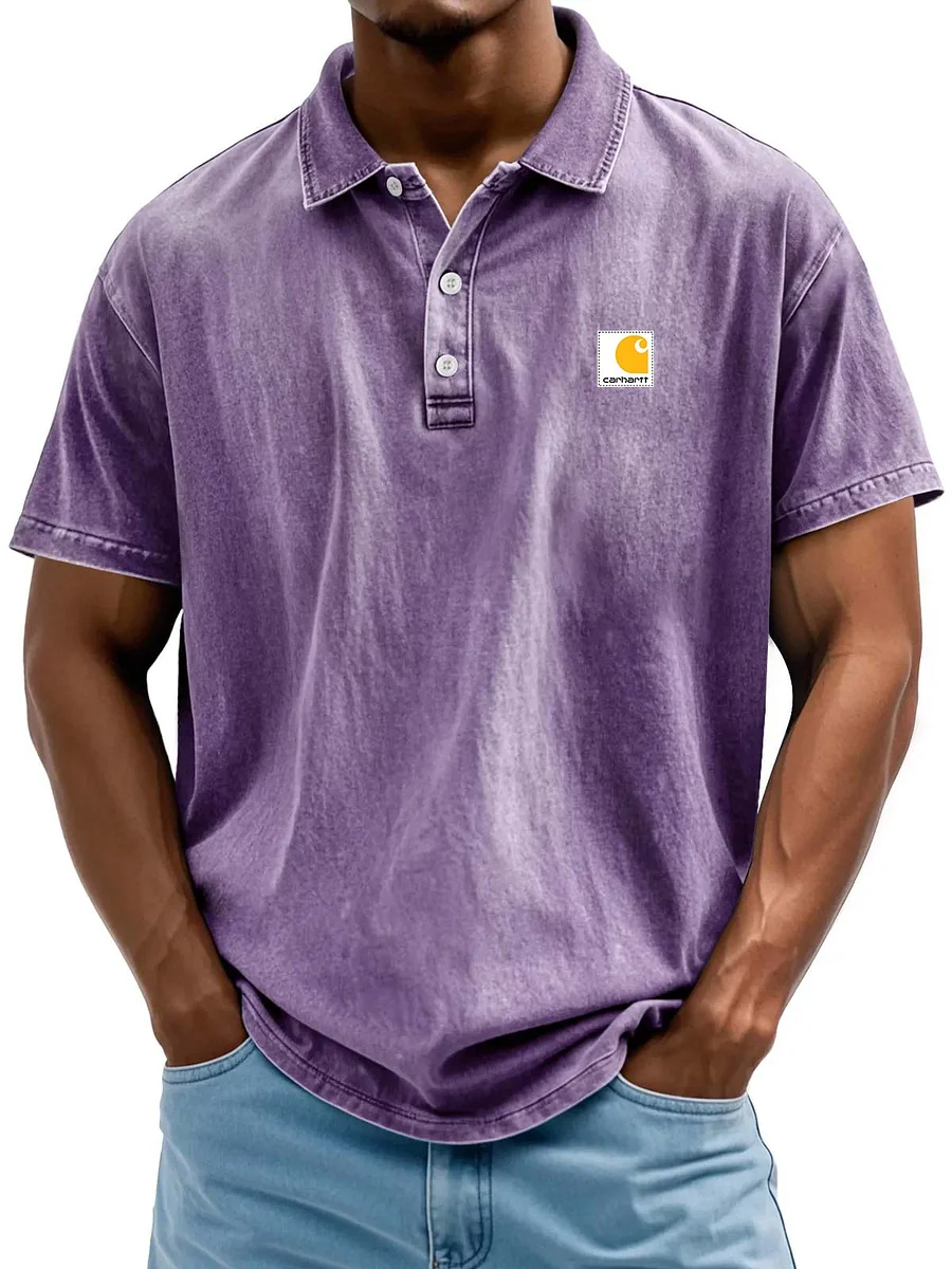 Men's Retro Casual Washed Distressed Cotton Lapel Shirt