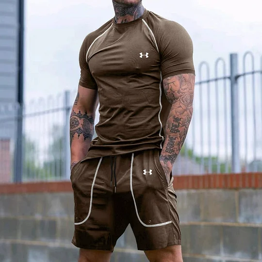 Sports casual breathable loose T-shirt shorts 2-piece set
