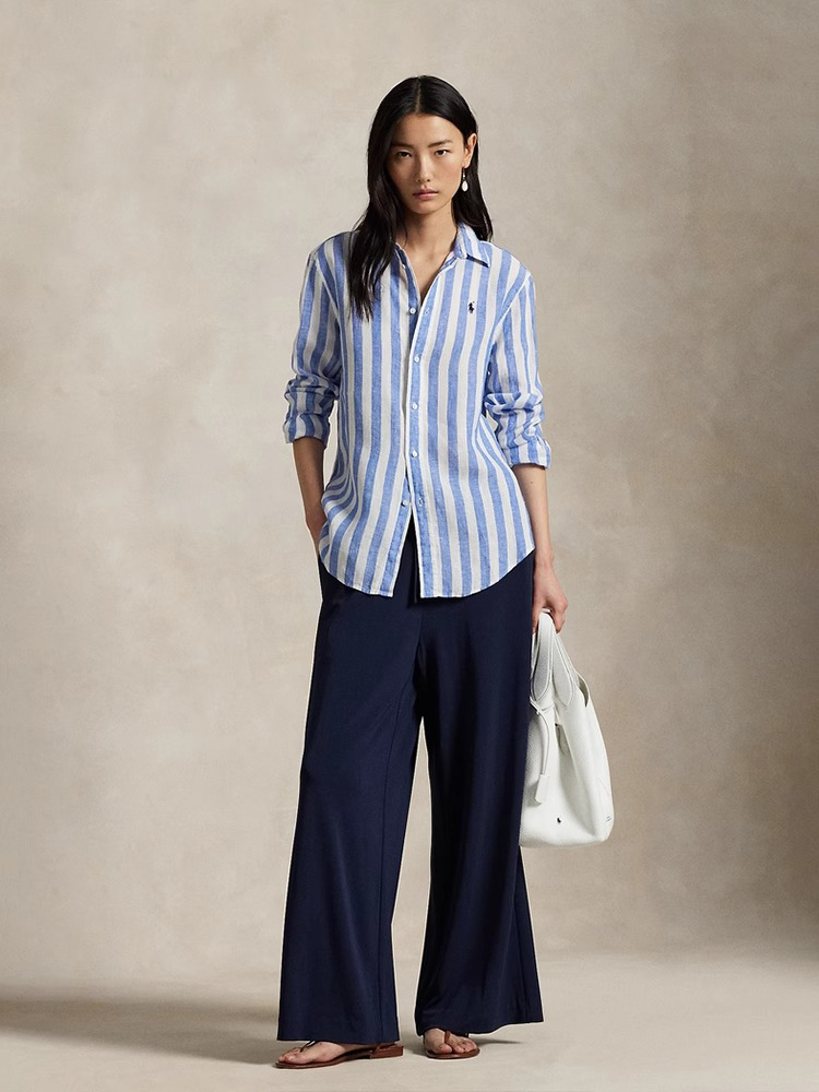 POLO long sleeve embroidered striped shirt