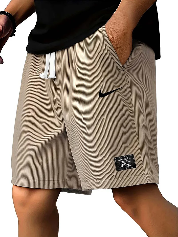 Men's Casual Ribbed Solid Color Shorts