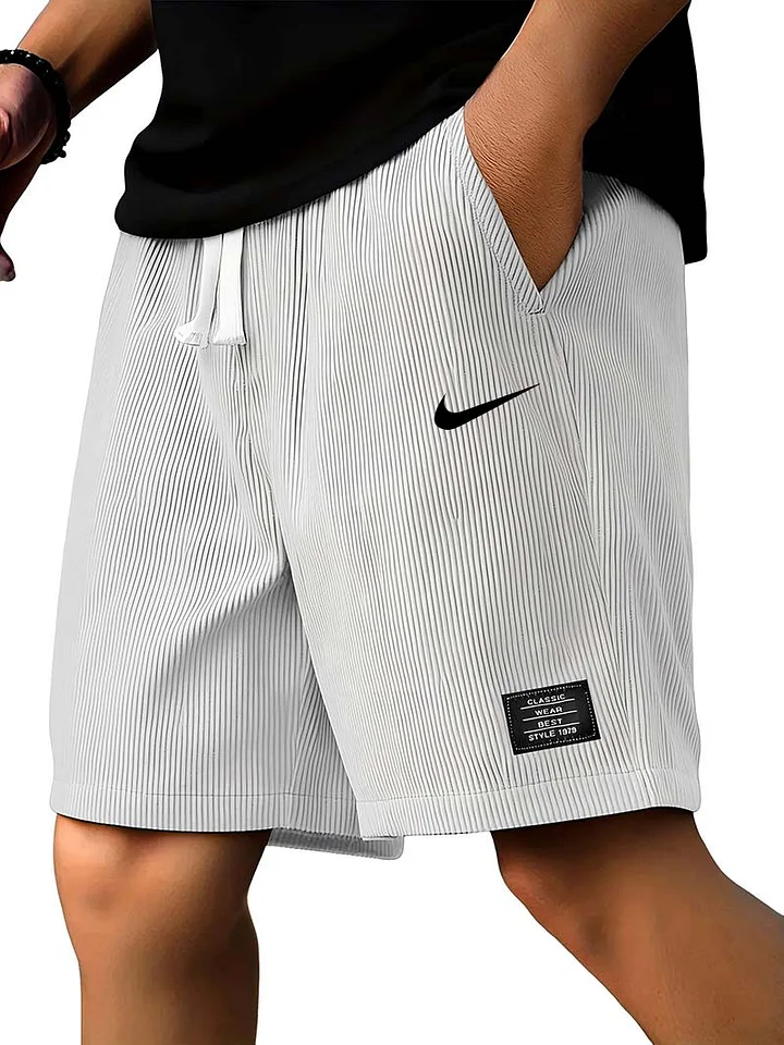 Men's Casual Ribbed Solid Color Shorts